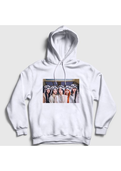 Unisex Beyaz Band K Pop Young Posse Kapüşonlu Sweatshirt