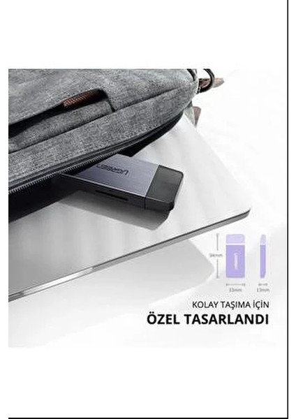 USB 3.0 Kart Okuyucu 5 Gbps Hızında SD Micro SD Memory Stick CF Kart Desteği Gümüş