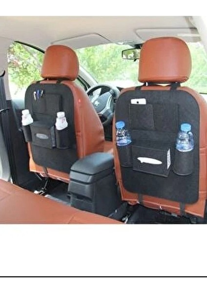 Ankaflex Araba Koltuk Arkası Organizer Çanta Siyah Keçe 40x55 cm 7 Cepli