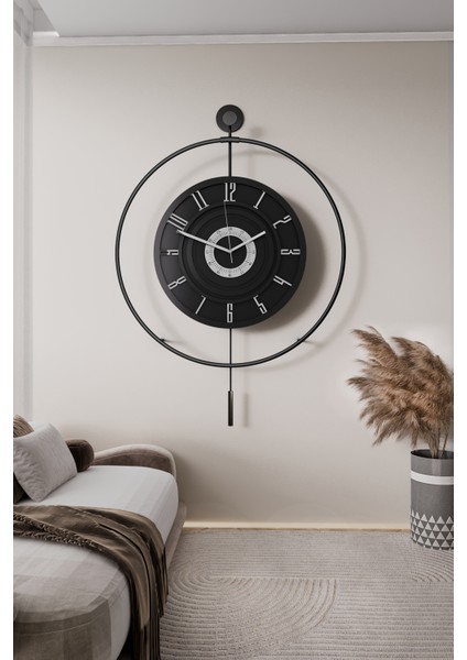 Xxl(60X80CM) BlackBerry Kadran Seri - Siyah Çember Siyah Göbek - (PİLLİ LED) Metal Ledli Duvar Saat fırsatları