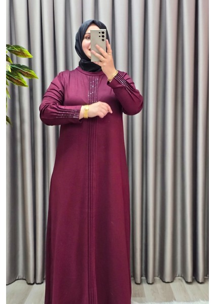 Kadın Giyim Büyük Beden Kolu Nevrür Taşlı Çimalı Elbise fiyatları