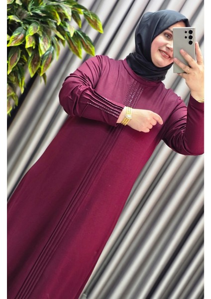 Kadın Giyim Büyük Beden Kolu Nevrür Taşlı Çimalı Elbise indirimleri