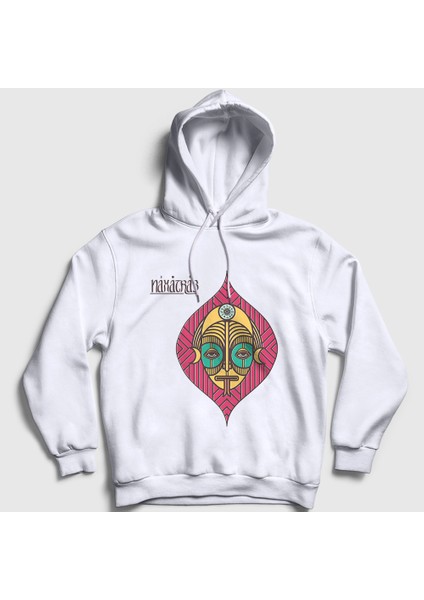 Unisex Beyaz Band Naxatras Kapüşonlu Sweatshirt