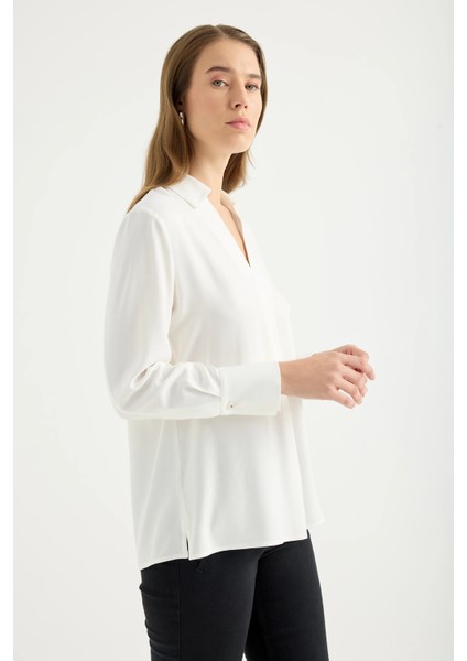 Dökümlü Kruvaze Yaka Bluz fiyatları