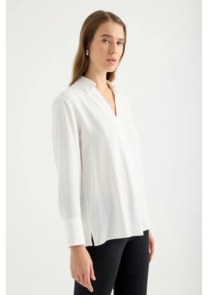 Dökümlü Kruvaze Yaka Bluz fırsatları