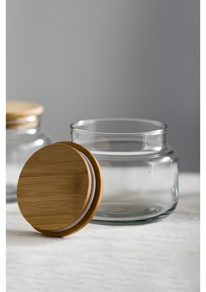 Basic Bambu Kapaklı 6'lı Cam Kavanoz Seti 350 cc fiyatları