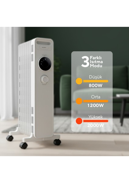 9 Dilim Beyaz Radyatör Kum-1225S