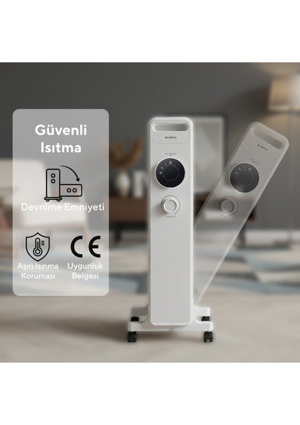 9 Dilim Beyaz Radyatör Kum-1225S