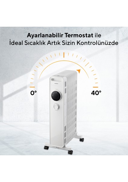 9 Dilim Beyaz Radyatör Kum-1225S