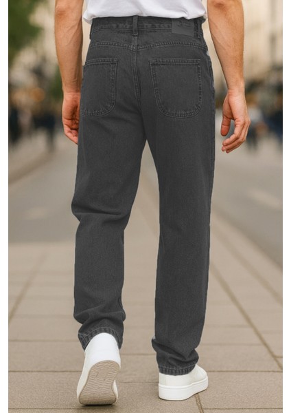 Erkek Pileli Yüksek Bel Bol Kesim Baggy Loose Fit Jean PANTOLON-C354