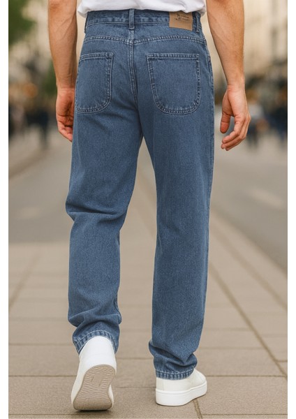 Erkek Pileli Yüksek Bel Bol Kesim Baggy Loose Fit Jean PANTOLON-C354 indirimleri