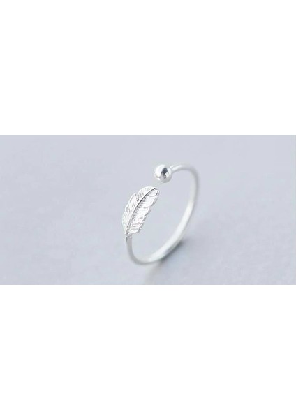 925 Ayar Gümüş Tüy Model Boyutlanabilir Kadın Yüzük