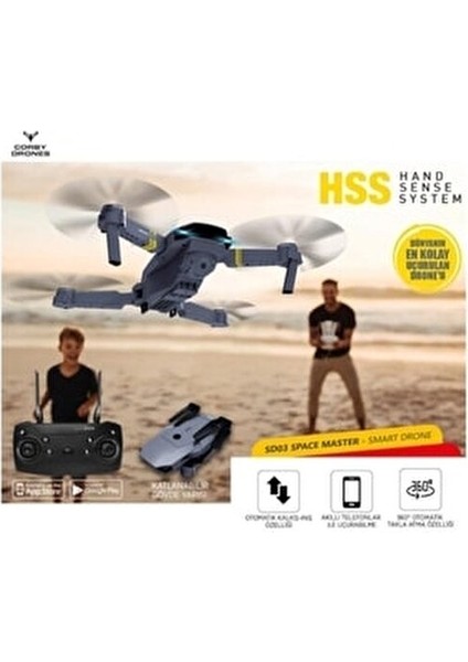Corby SD03 Akıllı Drone 720P Kamera ile Katlanabilir Tasarım 10-19 dk Uçuş Süresi