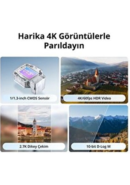 Flip Kameralı Drone 4K Video Çekim Özelliği ile Katlanabilir Tasarım 249 gr