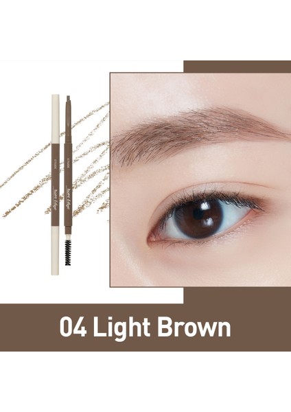 Bare Edge Slim Brow / 3D Altıgen Uçlu Doğal Görünüm Veren Kaş Kalemi - 04 Light Brown