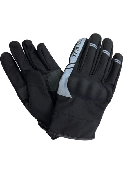 Crayzbull Eagle Gri Su ve Rüzgar Geçirmez Kışlık Kadın Motosiklet Eldiveni S