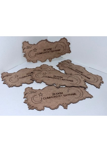 Ahşap Yaşasın Cumhuriyet Boya Tablası (5 Adet)