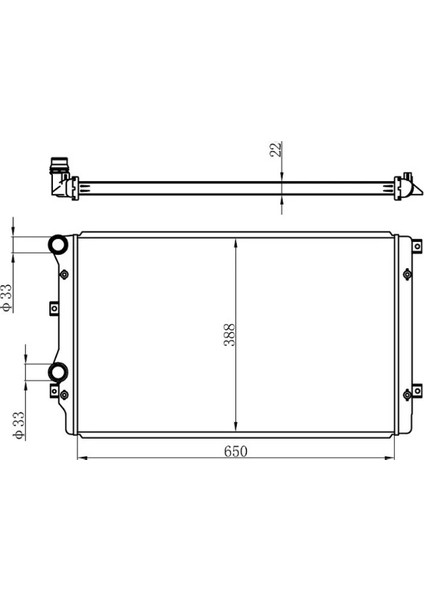 RADYATÖR CADDY 3-GOLF 5-PASSAT-A3-ALTEA-TOLEDO 3-OCTAVIA 1.9TDI AC KLİMASIZ MEK BRAZING 650X388X 22 1K0121253AA 1K0121253H 1K0121253BB