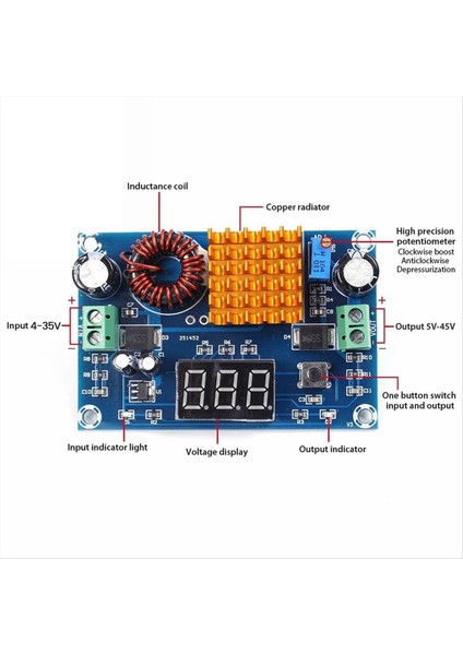 2pcs XH-M411 Dc 4-35V Ila 5-45V Boost Modül Dijital Voltmetre Donovan Dönüştürücü Kartı 5A Güç Ayarlanabilir Step-Up Modülü (Yurt Dışından) indirimleri