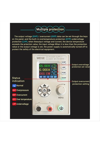 WZ3605 Sırt Akışı Önleyici Ayarlanabilir Dijital Kontrol Dc Güç Kaynağı Buck-Boost Şarj Modülü Sabit Voltaj 36V (B) (Yurt Dışından) fiyatları