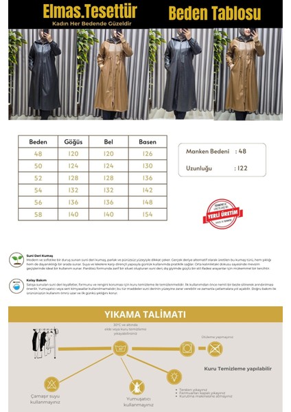 Kadın Büyük Beden Kapşonlu Fermuarlı Suni Deri Tesettür Kap Su Geçirmez Dış Giyim modelleri