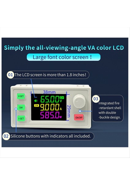 Yeni XY6509X Cnc Ayarlanabilir Dc Güç Kaynağı Sabit Voltaj Sabit Akım Bakımı 65V 9A 585W Adım Down Modül (Yurt Dışından) fiyatları