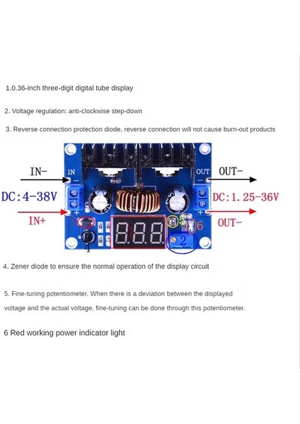 LED Voltmetre Pwm Ayarlanabilir 4-38V Ila 1.25-36V Adım Aşağı Kartı Modülü XL4016 8A 250W Dc-Dc Güç Bırak Modülü (Yurt Dışından) modelleri