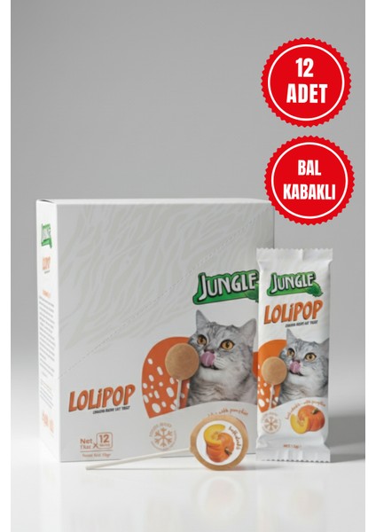 Kedi Lolipopu Balkabaklı (12 Adet)