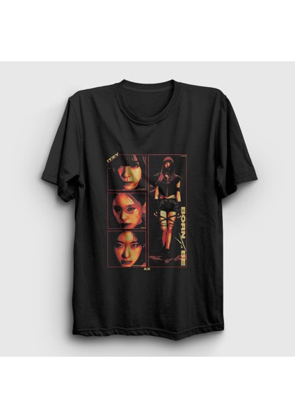 Unisex Siyah Born To Be K Pop Itzy T-Shirt