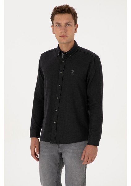 Erkek Siyah Gömlek Desenli 50308473-VR046 modelleri