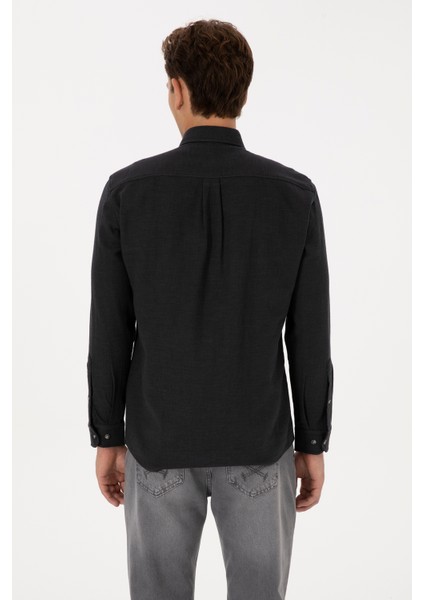 Erkek Siyah Gömlek Desenli 50308473-VR046 indirimleri