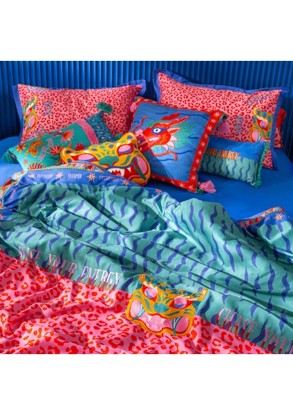 Lahor 300 Tc Pamuk Saten Nevresim Seti 200X220 cm Yeşil