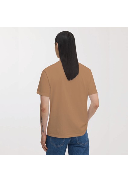 Sıfır Yaka Kısa Kollu Regular Bisküvit Tişört %100 Pamuk Recycle fiyatları