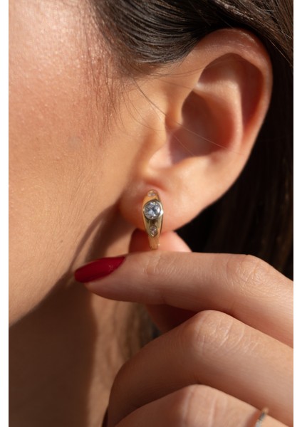 Zirkon Taşlı Minimal Çelik Küpe fiyatları