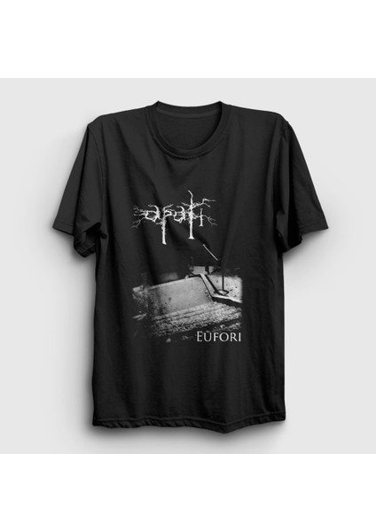 Unisex Siyah Eufori Apati T-Shirt