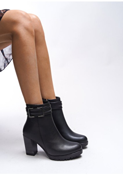 Isolniya Kadın Toka Detaylı Yüksek Topuklu Bot 0012503 indirimleri