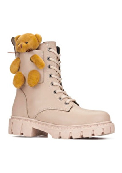 Kız Çocuk Anatomik Kalın Taban Ayıcık Aksesuarlı Bağcıklı Bot indirimleri