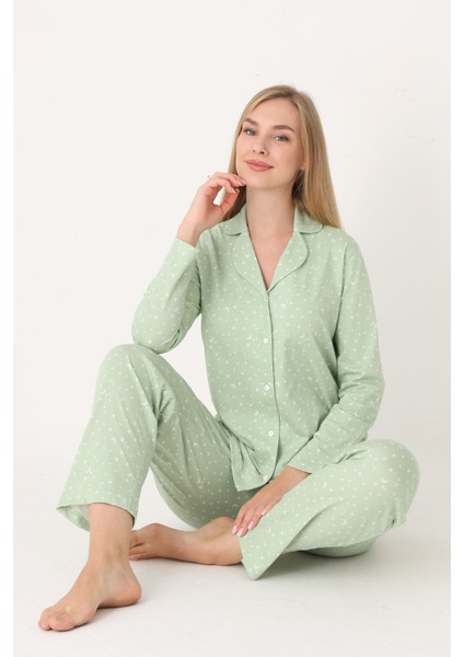 Moon And Stars Önden Düğmeli Pijama Takım modelleri