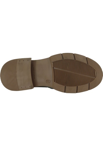 257003 Hakiki Deri Loafer Kadın Ayakkabı Tokalı Fırfırlı modelleri