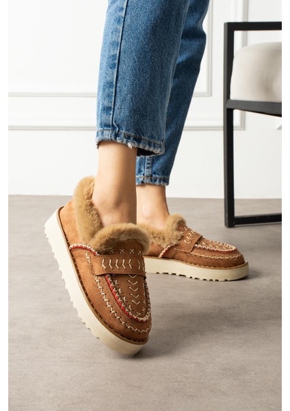 Liyi Kadın Kısa Içi Kürklü Hafif Tabanlı Taba Süet fiyatları