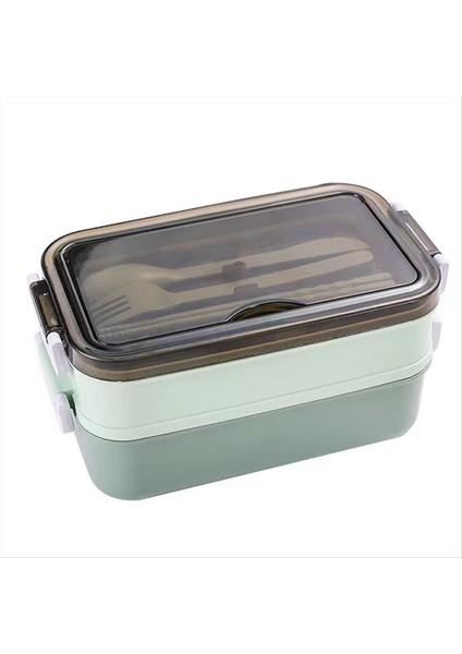 2 Katman Öğle Yemeği Kutusu Mikrodalgada Beklenebilir Öğle Yemeği Kutusu Öğrenciler Için Bento Kutusu Çocuk Ofis Çalışanları Yeşil (Yurt Dışından)