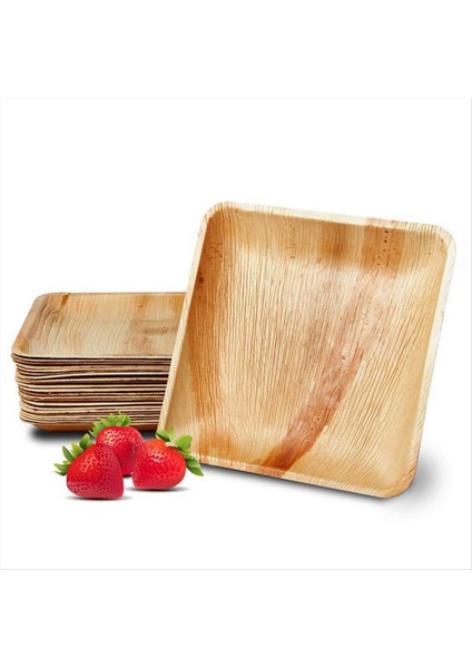 25 Tek Kullanımlık Palmiye Yaprağı Plakaları, 8 Inç (20 Cm), Çevre Dostu Biyolojik Olarak Parçalanabilir Kompostlanabilir Plakalar (Yurt Dışından)