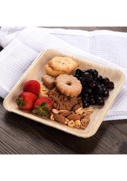 25 Tek Kullanımlık Palmiye Yaprağı Plakaları, 8 Inç (20 Cm), Çevre Dostu Biyolojik Olarak Parçalanabilir Kompostlanabilir Plakalar (Yurt Dışından) fiyatları