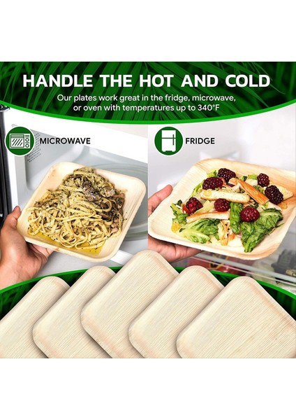 25 Tek Kullanımlık Palmiye Yaprağı Plakaları, 8 Inç (20 Cm), Çevre Dostu Biyolojik Olarak Parçalanabilir Kompostlanabilir Plakalar (Yurt Dışından) modelleri