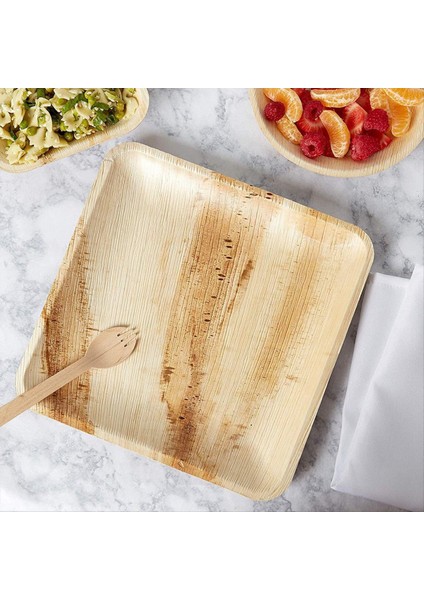 25 Tek Kullanımlık Palmiye Yaprağı Plakaları, 8 Inç (20 Cm), Çevre Dostu Biyolojik Olarak Parçalanabilir Kompostlanabilir Plakalar (Yurt Dışından) fırsatları