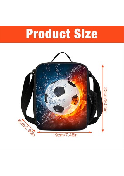 Futbol Öğle Yemeği Kutusu Çantası Kızlar, Şişe Tutucu ile Yeniden Kullanılabilir Soğutucu Sıcak Öğle Yemeği Tote, Okul Kampı Seyahat Pikniği Için (Yurt Dışından) fiyatları