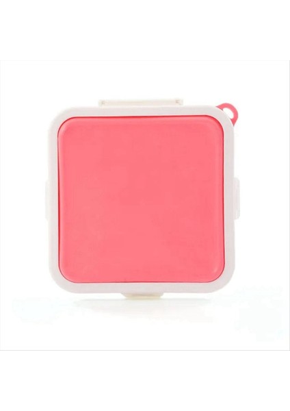 Taşınabilir Silikon Mikrodalga Sandviç Saklama Kutusu Bento Okul Kahvaltı Öğle Yemeği Kutuları Yeniden Kullanılabilir Tost Konteyner Kılıfı Pembe (Yurt Dışından)
