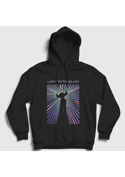Unisex Siyah Little L Jamiroquai Kapüşonlu Sweatshirt
