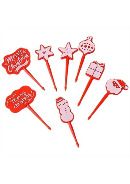 Noel temalı meyve seçimleri, meyve gıda çatal seçmeleri seti, mini kürdan çatalları, yeniden kullanılabilir öğle yemeği kutusu kürdan (Yurt Dışından)