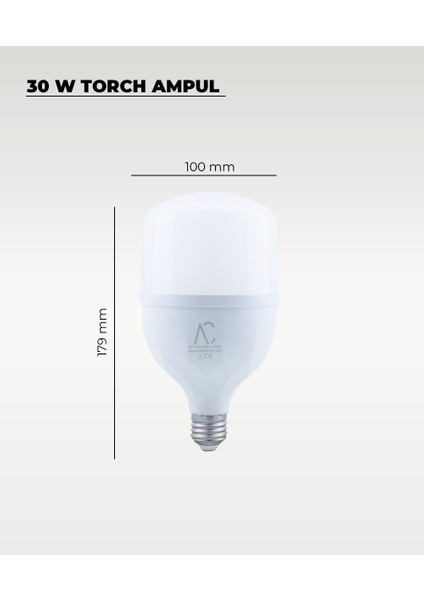 30W Torch Led Ampul 6500K (Beyaz Işık) 10 Adet fırsatları